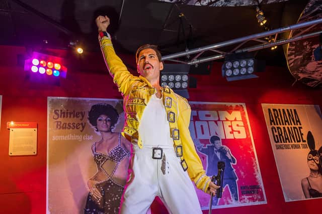 The waxwork of Freddie Mercury at Blackpool's Madame Tussauds