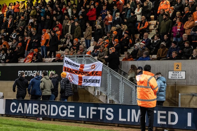 Seasiders supporters made the trip to Cambridge.