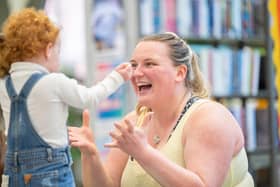 Rhiann Rowles with daughter Maisie at the storytelling festival