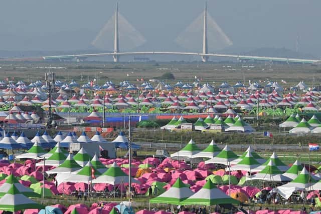 American and British scouts pulled out of the World Scout Jamboree in South Korea, citing scorching temperatures, as organisers weighed whether to cut short an event also reportedly plagued by dire campsite conditions (Photo by ANTHONY WALLACE/AFP via Getty Images)