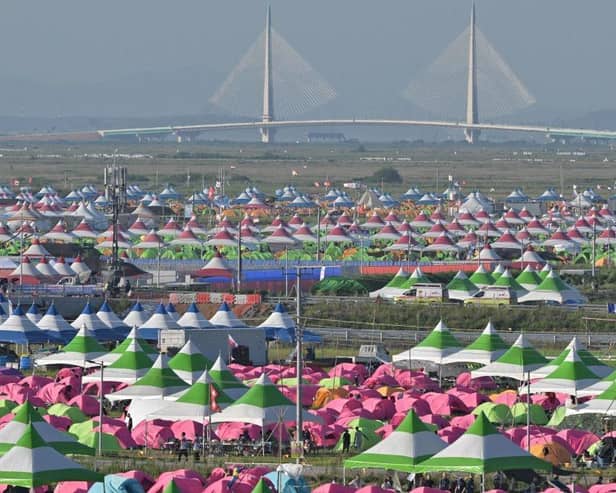 American and British scouts pulled out of the World Scout Jamboree in South Korea, citing scorching temperatures, as organisers weighed whether to cut short an event also reportedly plagued by dire campsite conditions (Photo by ANTHONY WALLACE/AFP via Getty Images)
