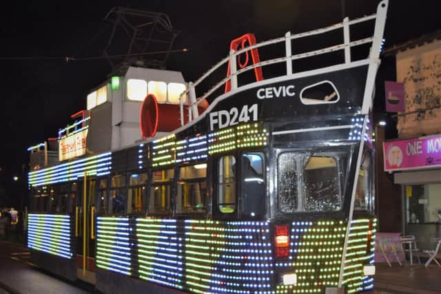 A special, illuminated trawler tram for Fleetwood's lantern parade, harking back to Fleetwood's fishing legacy. Photo: Robert Stead