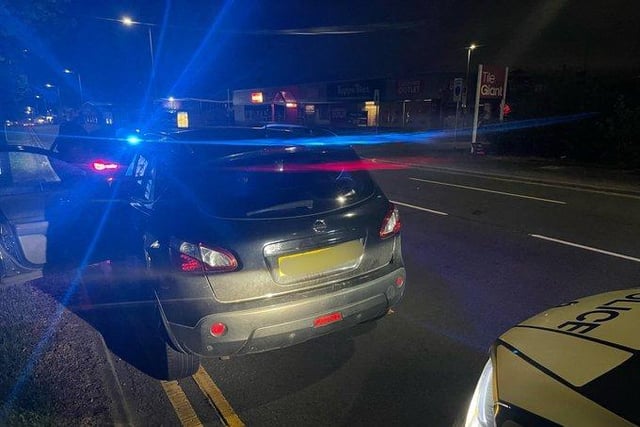 The driver of this Nissan Qashqai was stopped in North Road, Preston after they decided to ignore a red light/ 
The driver then failed a roadside drug test for cannabis and was arrested.
In custody he failed to provide a sample of blood and was charged.