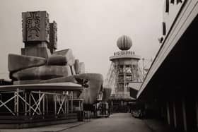 An unusually deserted Blackpool Pleasure Beach