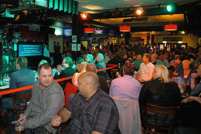 Pub Star talent contest at the Merrie England Bar on Blackpool's North Pier shows a packed bar for the contest