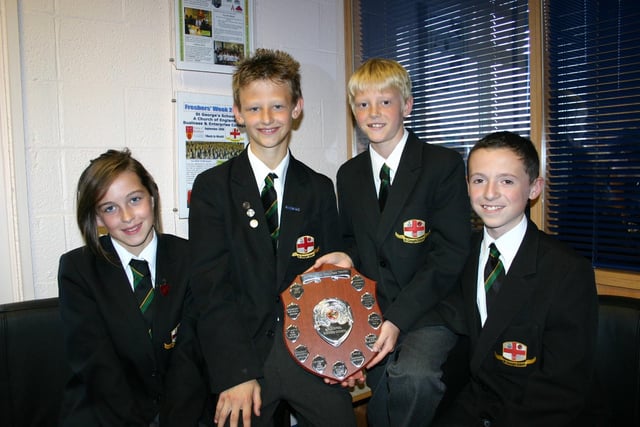 St George's High School won 2010 Blackpool inter schools maths challenge. Pictured are Kia Naylor, Jack Stinger, Kyhal Jackson and Phil Wilkinson