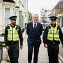Lancashire PCC Clive Grunshaw with officers.