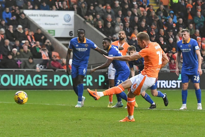 Jordan Rhodes opened the scoring for the Seasiders from the penalty spot. 
While he did the important job of tucking the ball away, he was also key in the build-up- playing a flick through to Karamoko Dembele, who was brought down in the box.