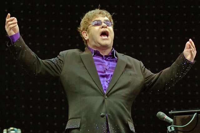 Elton John sings to his crowd