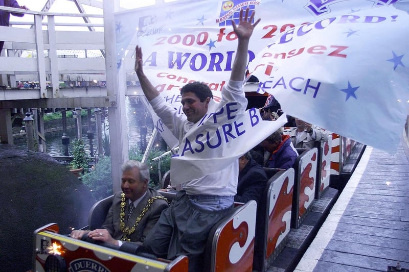 American Richard Rodriguez, 39, a teacher from New York, celebrated breaking a world record after riding the Big Dipper for 2,000 hours since June 9th 2000. The existing record of 1,013 hours was orginally set by Mr Rodriguez two years earlier but he wanted to do something special to mark the Millennium and raise money for  terminally ill children
