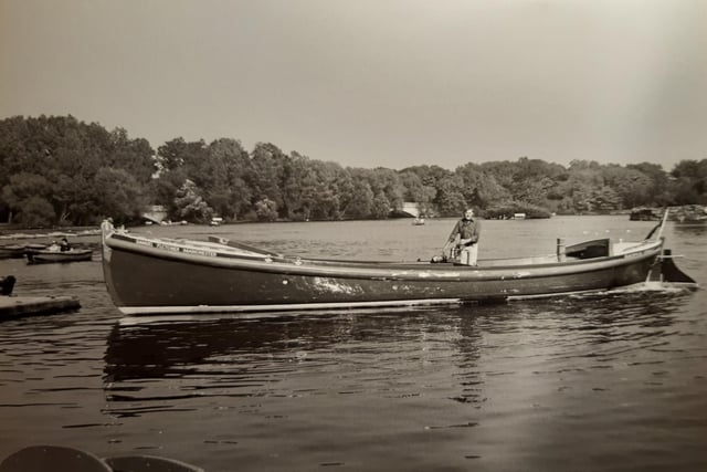 Sailing the 'Stanley Mitchell' on the park's lake in 1988