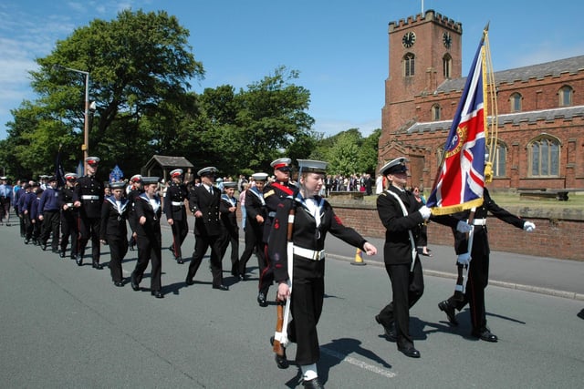 Lytham Sea Cadet Corps marching in 2004