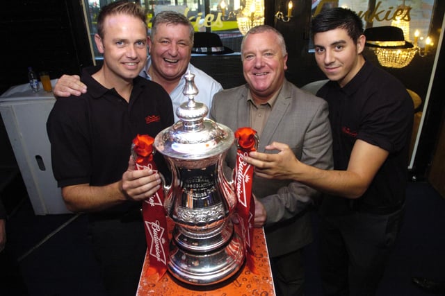FA Cup at Ma Kellys.  Pictured are Stuart Allen, Paul Kelly, Mick Sugden and Bruce Naylor.
