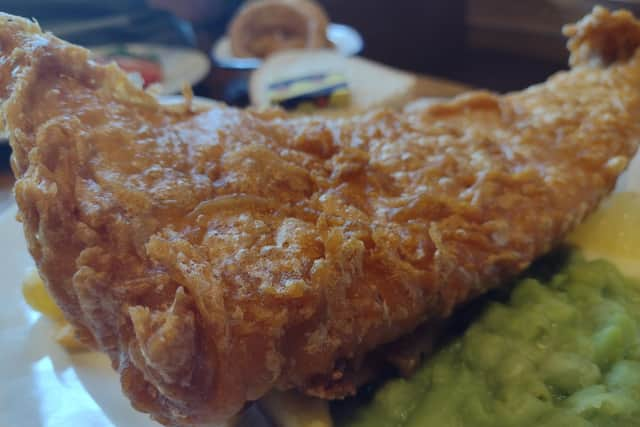 Traditional fish and chips at the Three Lights in Fleetwood.