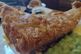 Traditional fish and chips at the Three Lights in Fleetwood.