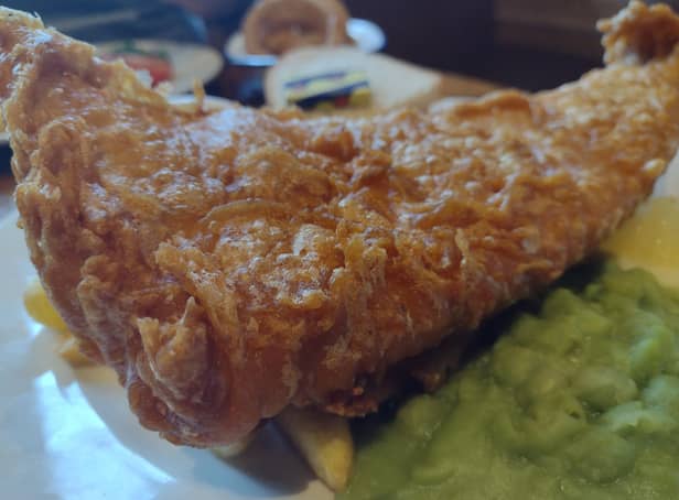 Traditional fish and chips at the Three Lights in Fleetwood.