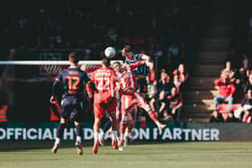 Zac Ashworth during the League One defeat at Leyton Orient (photo: Gareth Evans/Blackpool FC)