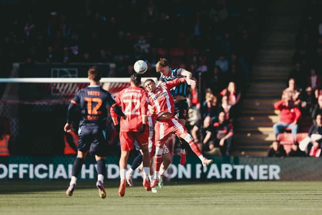 Zac Ashworth during the League One defeat at Leyton Orient (photo: Gareth Evans/Blackpool FC)
