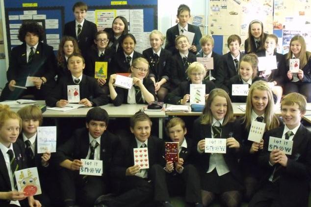 Lytham High Pupils taking part in a 2010 Christmas card exchange with pupils in Africa