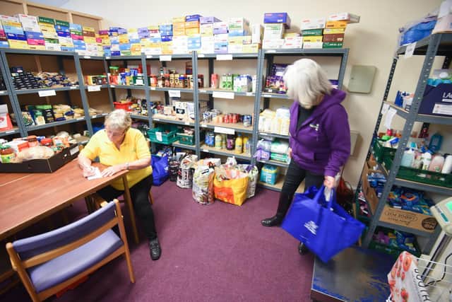 Volunteers check the stock at Fylde Foodbank in St Annes
