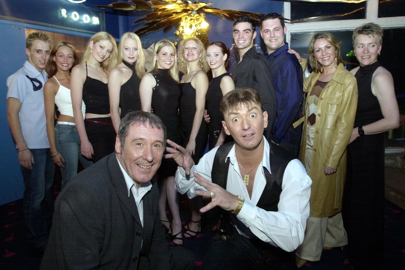 Stage Summer Party, Blackpool 2001. Richard DeVere, Tom Bright and the cast of Mystique