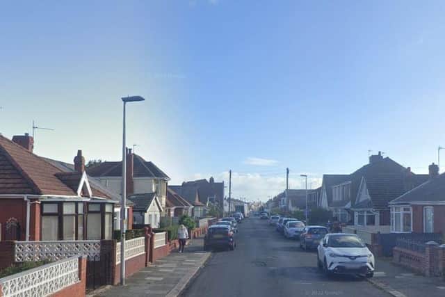An arsonist set fire to paper before pushing it through the letterbox of a home in Harcourt Road, Blackpool (Credit: Google)