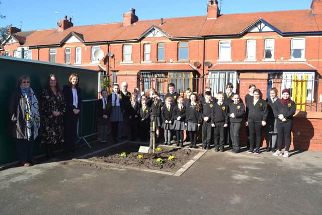 The special oak tree is planted at Chaucer Primary School, in Fleetwood