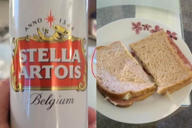 Pictures of a ham sandwich and a can of Stella Artois lager helped take down a drugs gang based in Blackpool (Credit: Lancashire Police)
