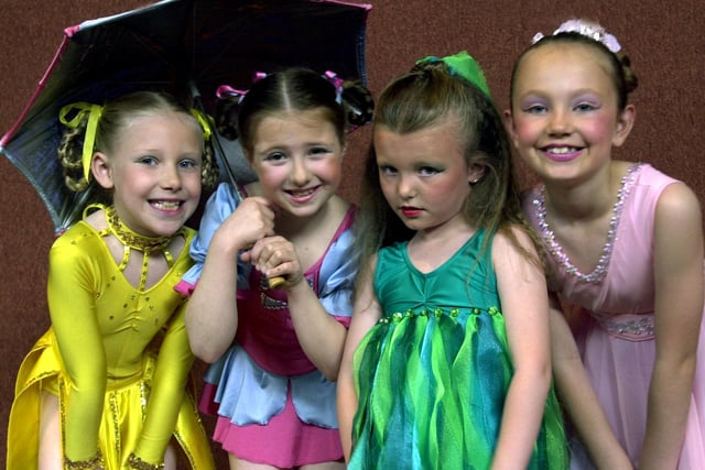 Four young dancers who competed in the Junior Novice Greek section at Lytham Dance Festival at the Lowther Pavilion - pictured (left to right) Maddie Dunnett, eight, Maya Parfett, eight, Leah McNamara, seven, Amy Leyland, eight
