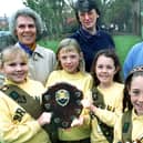 14th St Paul's Brownies in Marton won the 1997 Brownie Competition held at Baines School. In addition to winning the Owl Standard, they were presented with the Hodgson Trophy, awarded for the highest marks in Marton district, by former 14th Brownies Snowy Owl - Mrs Ruth Hodgson. Back, from left, Mrs Ruth Hodgson, Brown Owl Alison Taylor, Fluffy Owl Beverley Beardall. Front, from left, team members  Lucy Dyer, Hayley Ward, Felicity Selcoe and Aimee Sharples