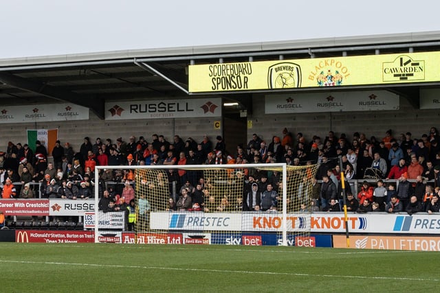 Seasiders supporters made the trip to Burton.