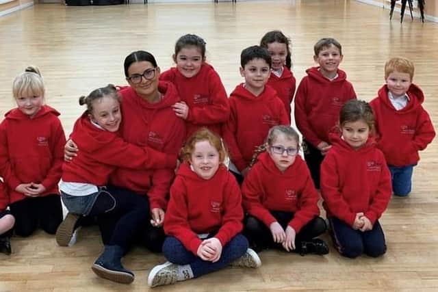 Little Voices Fylde franchisee Ellena Morgan pictured centre with students