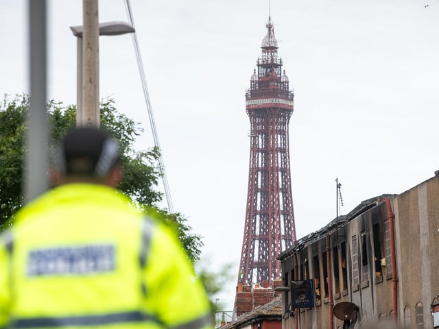 Aftermath of a fire at the Central Club on Kent Road in Blackpool