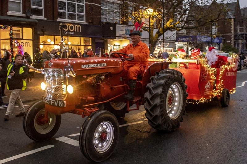 Lytham farmer Andrew Pemberton on his tractor was a striking sight in the Light Up Lytham parade. Picture: Roger Moore Phoography.