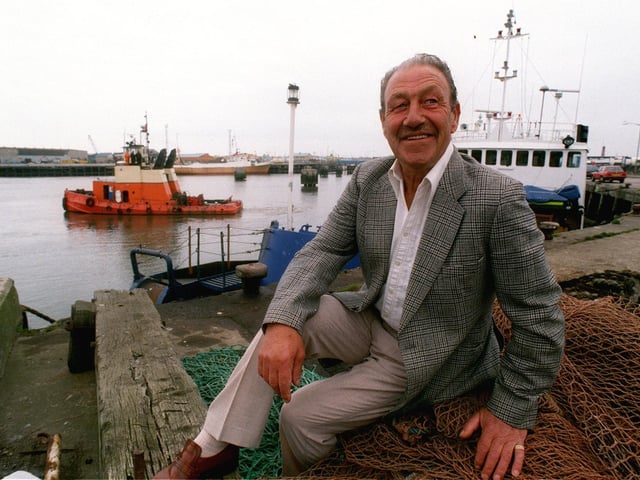 Ex-trawlerman Mick Quinn, of Chatsworth Avenue Fleetwood, who featured in a book. Mick is pictured on a return visit to the docks in 1997
