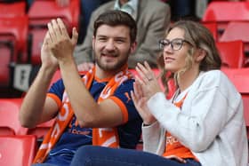 Blackpool supporters made the trip to the Valley.