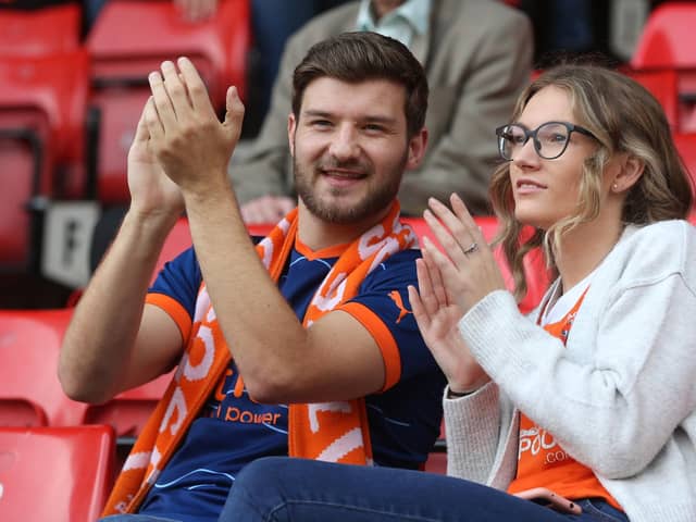 Blackpool supporters made the trip to the Valley.
