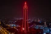 The Blackpool Tower turns red