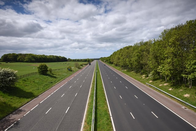 We had never seen motorways empty like this before - the M55 heading towards Blackpool