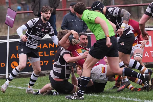 David Fairbrother celebrated his 150th Fylde appearance with a try against Sedgley Park Picture: CHRIS FARROW / FYLDE RFC