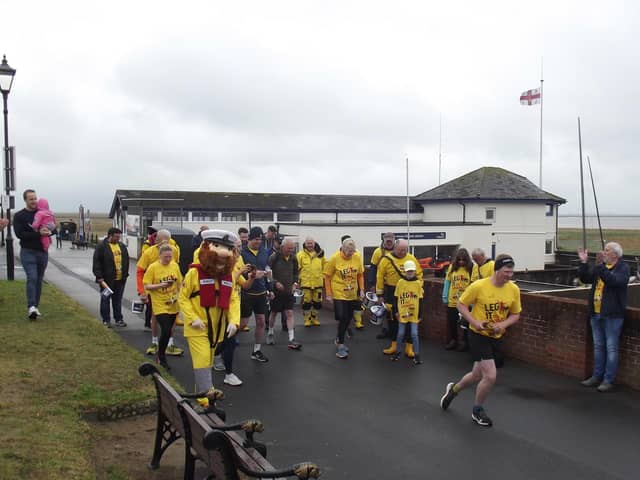 Tom Pemberton leads off Leg It For the Lifeboats 2022. Picture: David Forshaw.