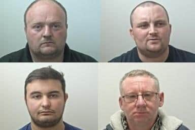 Adam Lavelle (pictured, top left), Michael Jeffrey (top right), Soldon Legdani (bottom left), Simon Hickinbottom (bottom right). (Credit: Lancashire Police)