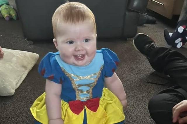 Millie Florence, age 7 months, as Snow White. The fairest of them all!