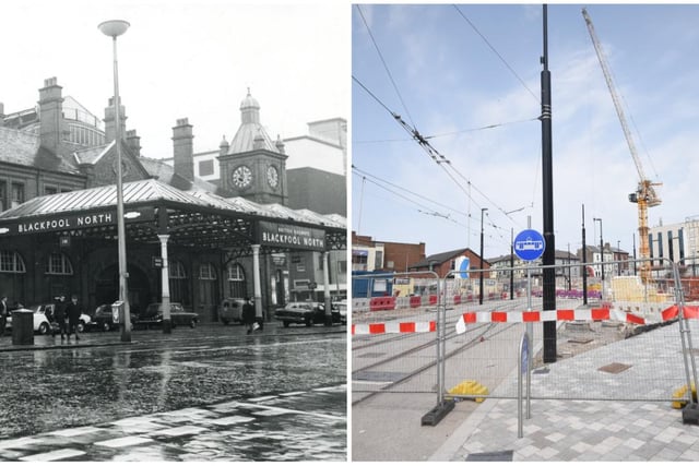 A drastic change in this one - the site of the old Blackpool North Station at the Dickson Road entrance, in comparison to the massive redevelopment currently underway