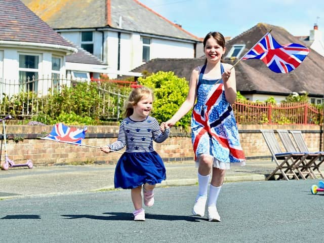 Lexie Holt, 10, and Olivia Mellor, 3, on Lowther Avenue in Bispham