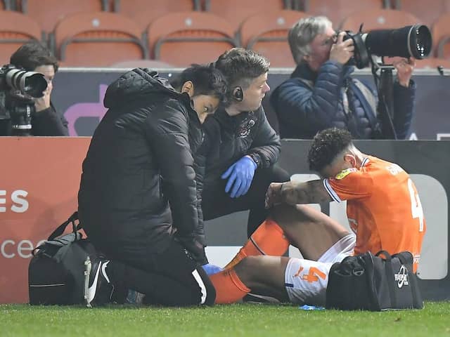 Gabriel was stretchered off the pitch before being taken to hospital