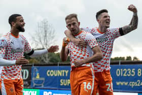 Jordan Rhodes scored a late equaliser for Blackpool (Photographer Andrew Kearns/CameraSport)