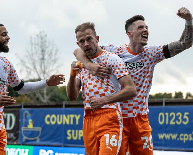 Jordan Rhodes scored a late equaliser for Blackpool (Photographer Andrew Kearns/CameraSport)