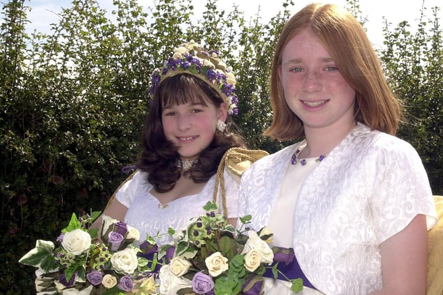 Normoss and Staining Gala. Left Lytham Rose Queen Yvette Spedding 12, and Maid Kath Donohoe 11