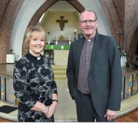 Rev Carolyn Leitch and Rev Martin Keighley inside St Nicholas’ Church in Fleetwood